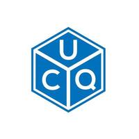 design de logotipo de carta ucq em fundo preto. conceito de logotipo de letra de iniciais criativas ucq. design de letra ucq. vetor