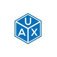 design de logotipo de carta uax em fundo preto. conceito de logotipo de letra de iniciais criativas uax. design de letra uax. vetor