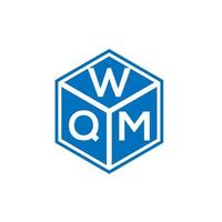 design de logotipo de letra wqm em fundo preto. conceito de logotipo de letra de iniciais criativas wqm. design de letra wqm. vetor