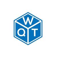 design de logotipo de letra wqt em fundo preto. conceito de logotipo de letra de iniciais criativas wqt. design de letra wqt. vetor