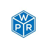 design de logotipo de carta wpr em fundo preto. conceito de logotipo de letra de iniciais criativas wpr. design de letra wpr. vetor