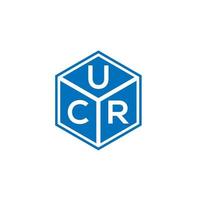 design de logotipo de carta ucr em fundo preto. conceito de logotipo de carta de iniciais criativas ucr. design de letra ucr. vetor