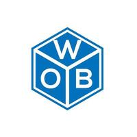 design de logotipo de carta wob em fundo preto. wob conceito de logotipo de letra de iniciais criativas. design de letra wob. vetor