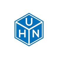 design de logotipo de carta uhn em fundo preto. conceito de logotipo de letra de iniciais criativas uhn. design de letra uhn. vetor