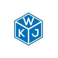 design de logotipo de carta wkj em fundo preto. conceito de logotipo de carta de iniciais criativas wkj. design de letra wkj. vetor