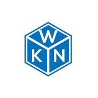 design de logotipo de carta wkn em fundo preto. conceito de logotipo de carta de iniciais criativas wkn. design de letra wkn. vetor