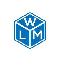 design de logotipo de carta wlm em fundo preto. conceito de logotipo de letra de iniciais criativas wlm. design de letra wlm. vetor