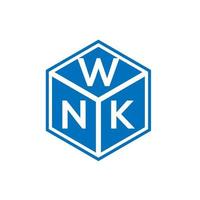 design de logotipo de carta wnk em fundo preto. conceito de logotipo de carta de iniciais criativas wnk. design de letra wnk. vetor
