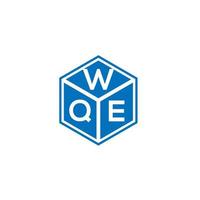 design de logotipo de carta wqe em fundo preto. conceito de logotipo de carta de iniciais criativas wqe. design de letra wqe. vetor