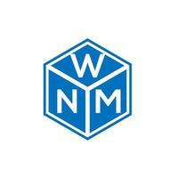 design de logotipo de carta wnm em fundo preto. conceito de logotipo de letra de iniciais criativas wnm. design de letra wnm. vetor