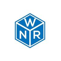 design de logotipo de carta wnr em fundo preto. conceito de logotipo de carta de iniciais criativas wnr. design de letra wnr. vetor