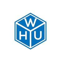 design de logotipo de carta whu em fundo preto. whu conceito de logotipo de letra de iniciais criativas. whu design de letras. vetor