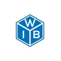 wib carta logotipo design em fundo preto. wib conceito de logotipo de letra de iniciais criativas. design de carta wib. vetor