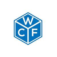 design de logotipo de carta wcf em fundo preto. conceito de logotipo de letra de iniciais criativas wcf. design de letra wcf. vetor