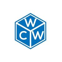 design de logotipo de carta wcw em fundo preto. conceito de logotipo de carta de iniciais criativas wcw. design de letras wcw. vetor