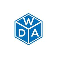 design de logotipo de carta wda em fundo preto. conceito de logotipo de letra de iniciais criativas wda. design de letra wda. vetor