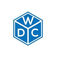 design de logotipo de carta wdc em fundo preto. conceito de logotipo de carta de iniciais criativas wdc. design de letra wdc. vetor