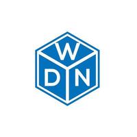 design de logotipo de carta wdn em fundo preto. conceito de logotipo de carta de iniciais criativas wdn. design de letra wdn. vetor