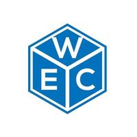 design de logotipo de carta wec em fundo preto. conceito de logotipo de carta de iniciais criativas wec. design de letras wec. vetor