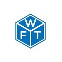 design de logotipo de carta wft em fundo preto. conceito de logotipo de letra de iniciais criativas wft. design de letra wft. vetor