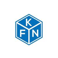 design de logotipo de letra kfn em fundo preto. conceito de logotipo de letra de iniciais criativas kfn. design de letra kfn. vetor