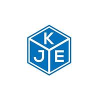 design de logotipo de letra kje em fundo preto. conceito de logotipo de letra de iniciais criativas kje. design de letra kje. vetor