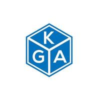 KGA design de logotipo de carta em fundo preto. KGA conceito de logotipo de letra de iniciais criativas. desenho de letras kga. vetor