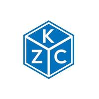 kzc carta logotipo design em fundo preto. conceito de logotipo de letra de iniciais criativas kzc. design de letra kzc. vetor