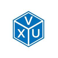 design de logotipo de carta vxu em fundo preto. conceito de logotipo de letra de iniciais criativas vxu. design de letra vxu. vetor