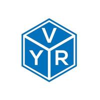 design de logotipo de carta vyr em fundo preto. conceito de logotipo de letra de iniciais criativas vyr. design de letra vyr. vetor