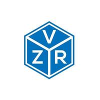 design de logotipo de carta vzr em fundo preto. conceito de logotipo de letra de iniciais criativas vzr. design de letra vzr. vetor