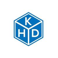 design de logotipo de letra khd em fundo preto. conceito de logotipo de letra de iniciais criativas khd. design de letra khd. vetor