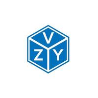 design de logotipo de carta vzy em fundo preto. conceito de logotipo de letra de iniciais criativas vzy. design de letra vzy. vetor