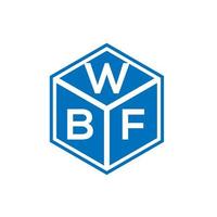 design de logotipo de carta wbf em fundo preto. conceito de logotipo de carta de iniciais criativas wbf. design de letra wbf. vetor