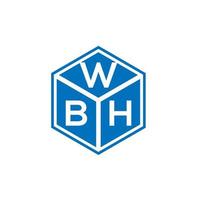 design de logotipo de carta wbh em fundo preto. conceito de logotipo de letra de iniciais criativas wbh. desenho de letras wbh. vetor