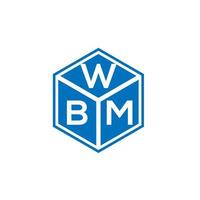 design de logotipo de carta wbm em fundo preto. conceito de logotipo de carta de iniciais criativas wbm. design de letra wbm. vetor