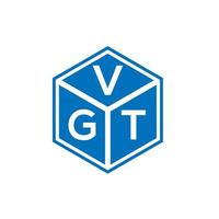 design de logotipo de carta vgt em fundo preto. conceito de logotipo de letra de iniciais criativas vgt. design de letra vgt. vetor