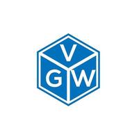 design de logotipo de carta vgw em fundo preto. conceito de logotipo de letra de iniciais criativas vgw. design de letras vgw. vetor