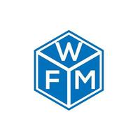 design de logotipo de carta wfm em fundo preto. conceito de logotipo de letra de iniciais criativas wfm. design de letra wfm. vetor