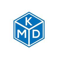 design de logotipo de letra kmd em fundo preto. conceito de logotipo de letra de iniciais criativas kmd. desenho de letra kmd. vetor