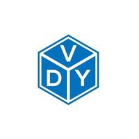 design de logotipo de carta vdy em fundo preto. conceito de logotipo de letra de iniciais criativas vdy. design de letras vdy. vetor