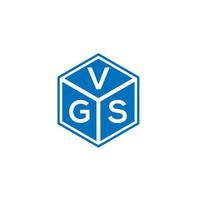 design de logotipo de carta vgs em fundo preto. conceito de logotipo de letra de iniciais criativas vgs. design de letra vgs. vetor