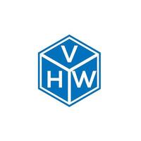 design de logotipo de letra vhw em fundo preto. conceito de logotipo de letra de iniciais criativas vhw. design de letra vhw. vetor