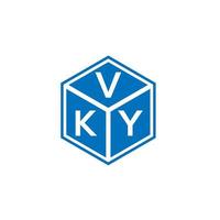 design de logotipo de carta vky em fundo preto. conceito de logotipo de letra de iniciais criativas vky. design de letra vky. vetor