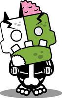 traje de personagem de desenho animado ilustração vetorial mascote de osso de zumbi andando vetor