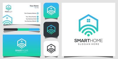vetor de logotipo de tecnologia de casa inteligente. design de logotipo, ícone e cartão de visita