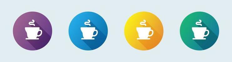 ícone sólido de xícara de café em estilo de design plano. ilustração vetorial de sinais de bebida quente. vetor