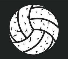 ícone angustiado de vôlei em fundo preto. estilo plano. sinal de vôlei para o design do seu site, logotipo, aplicativo, interface do usuário. símbolo do esporte grunge. vetor