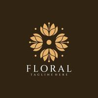 elementos de design de logotipo de flor de decoração de salão floral de beleza vetor