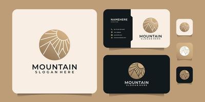 elementos de design de logotipo de montanha de aventura de luxo minimalista expedição de colina de pico vetor